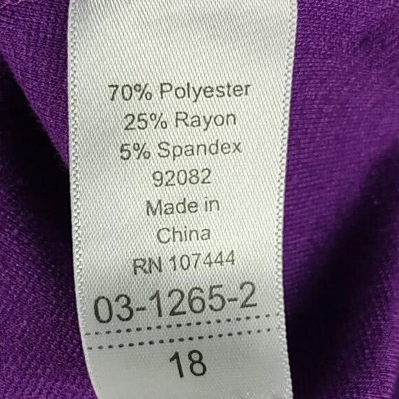 Jessica London Stretch Knit, Purple Midi Dress Women’s Size 18 - Picture 11 of 12